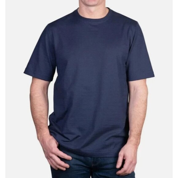 NWOT Kirkland Signature Mens L Navy Crewneck T-Shirt 100% Pima Cotton - Picture 1 of 6